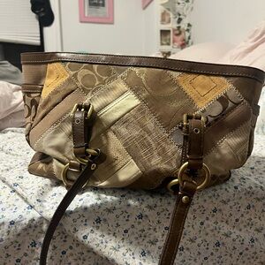 RELIST Patchwork Brown and Tan Women's Bag coach authentic